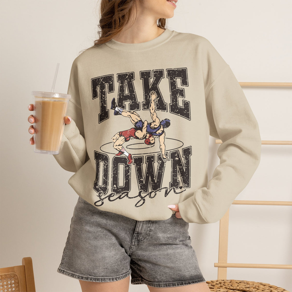 Take Down Season Wrestling Crewneck Sweatshirt