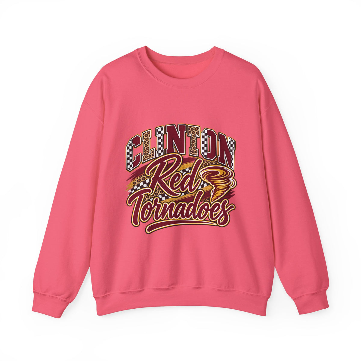 Clinton Red Tornadoes Crewneck Sweatshirt – Retro School Sports Logo
