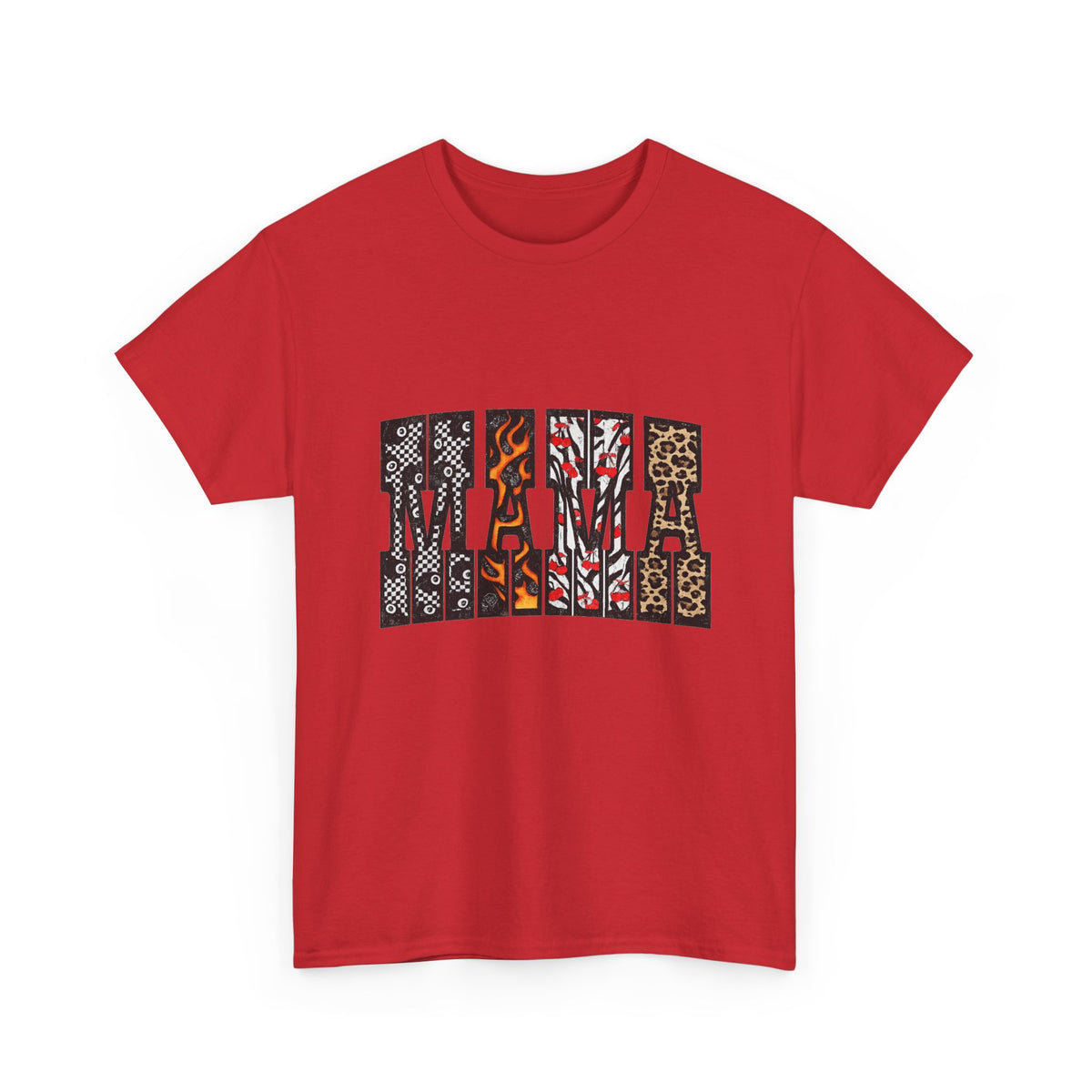 Mama Leopard & Tiger Print Tee — Bold Animal Pattern Mother's Day Shirt
