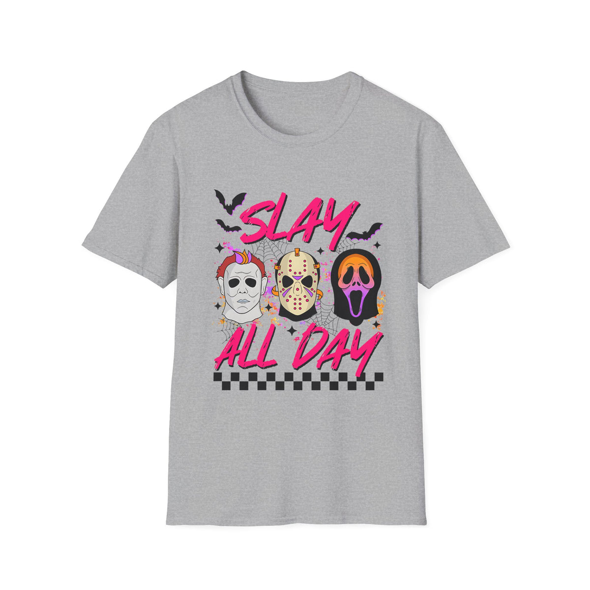 Slay All Day Halloween T-Shirt — Cute Horror Mask Graphic Tee