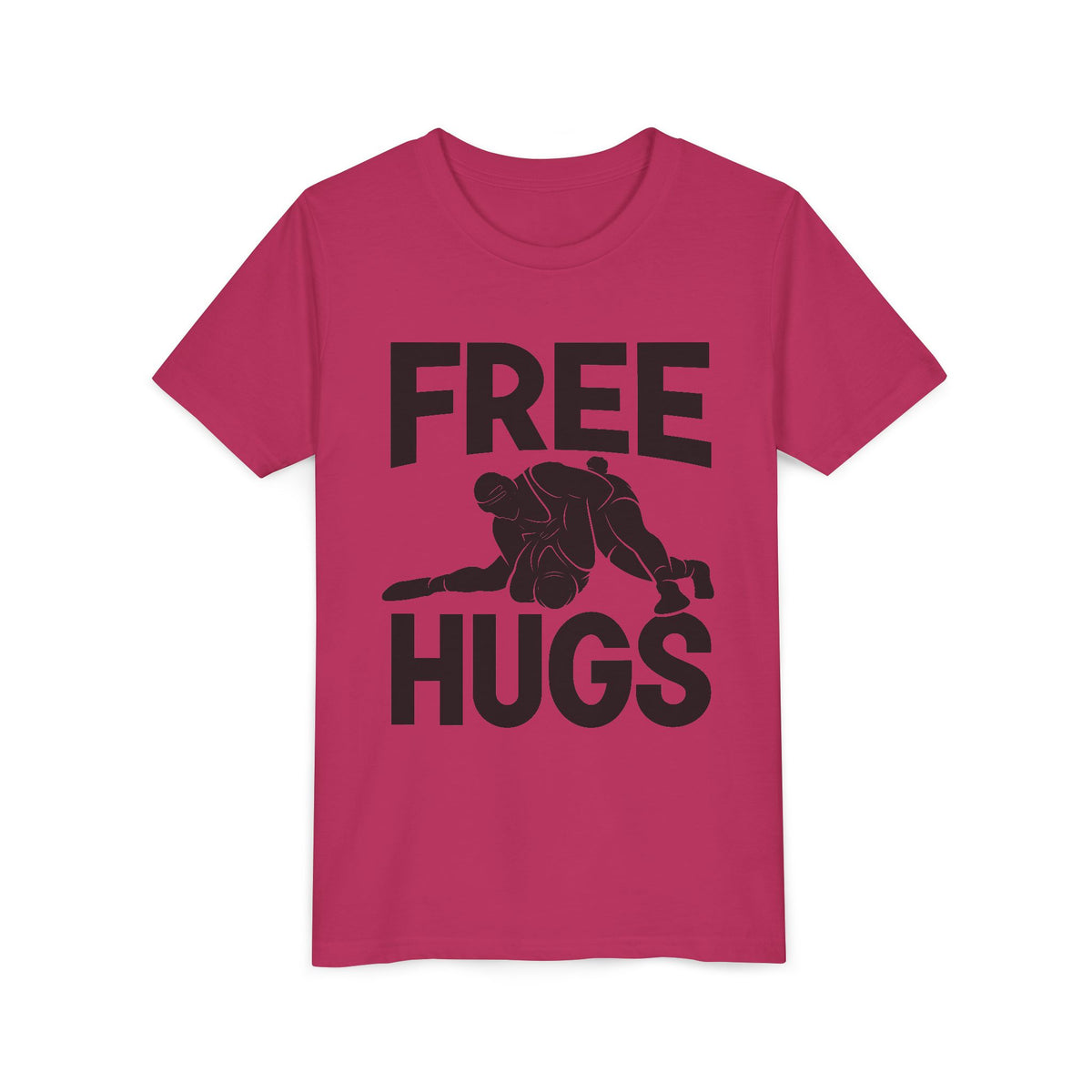 Free Hugs Youth Tee — Funny Wrestling Graphic Shirt for Kids