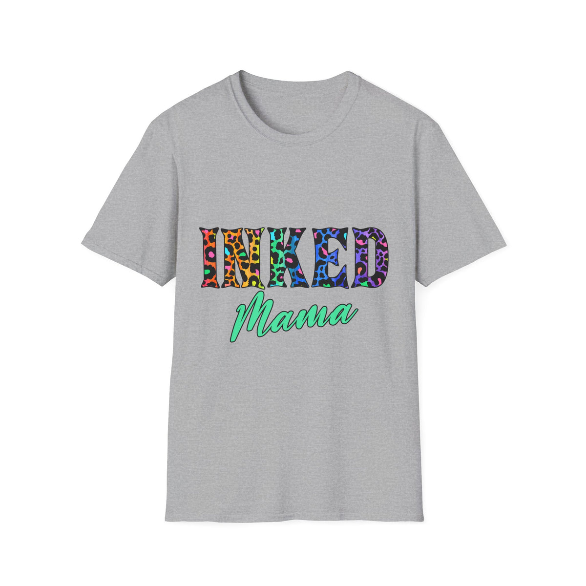 T-Shirt — "Inked Mama" Colorful Leopard Print Graphic Tee