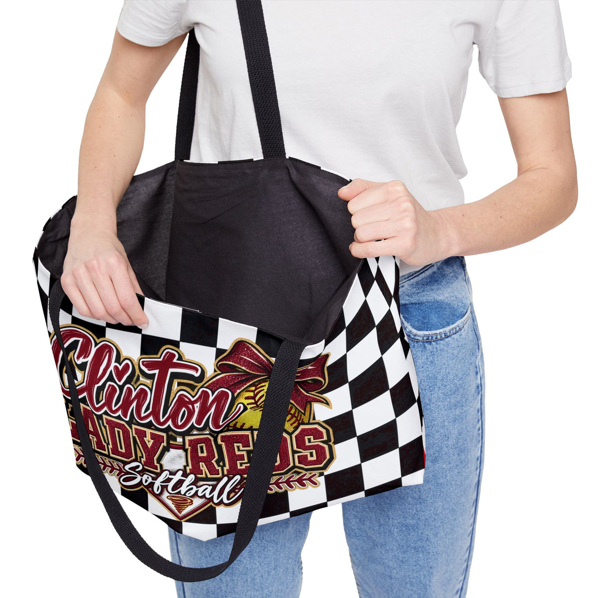 Clinton Lady Reds Softball Weekender Tote Bag — Checkerboard Team Gear