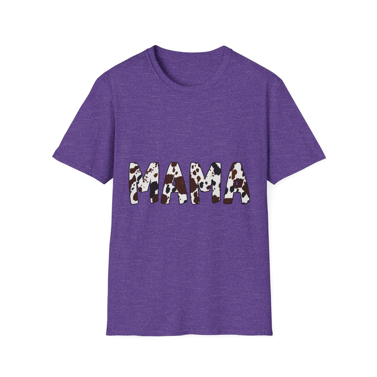 Mama Cow Print T-Shirt — Graphic Mama Tee with Brown Dalmatian Spots