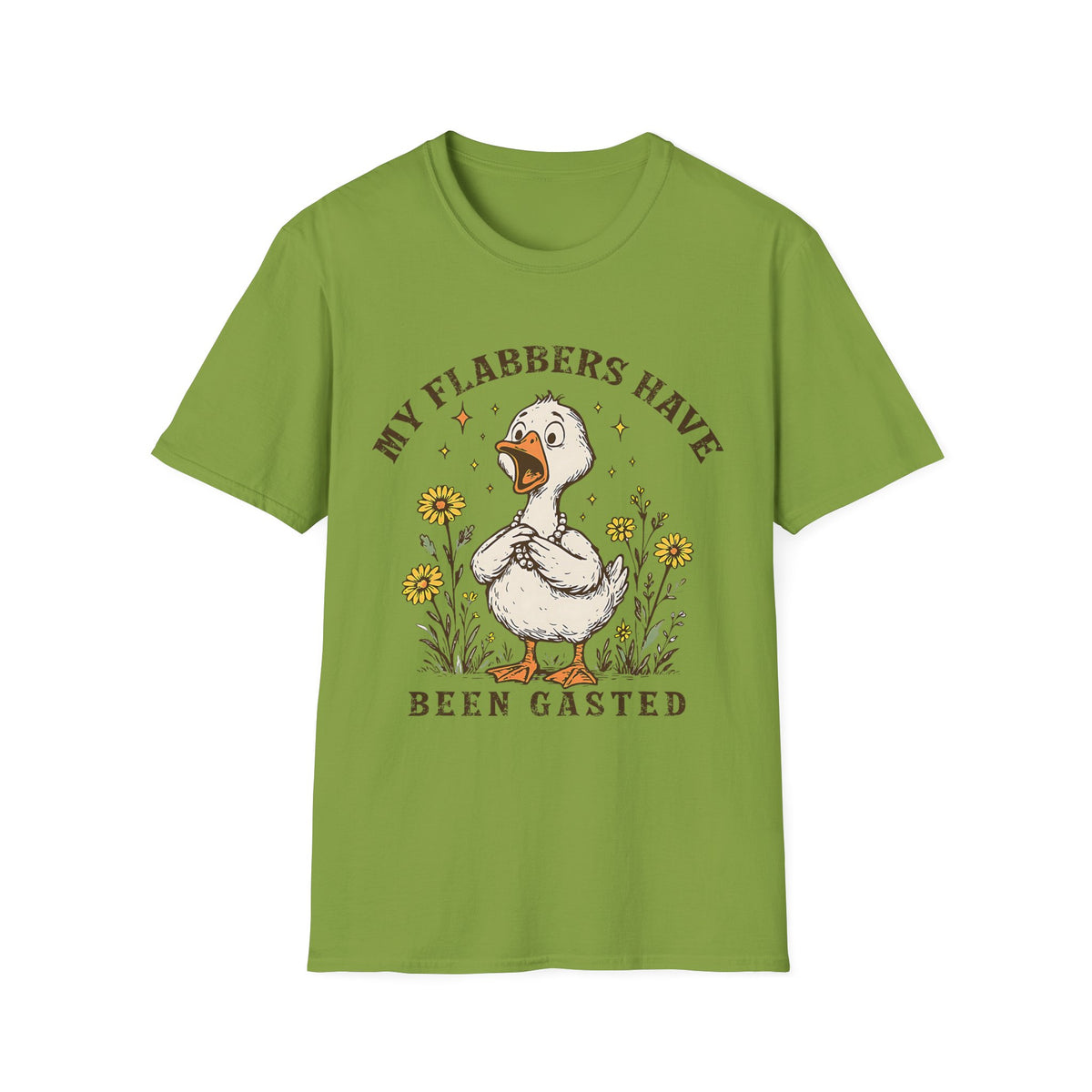 Graphic T-Shirt — "My Flabbers Have Been Gasted" Cute Duck Illustration