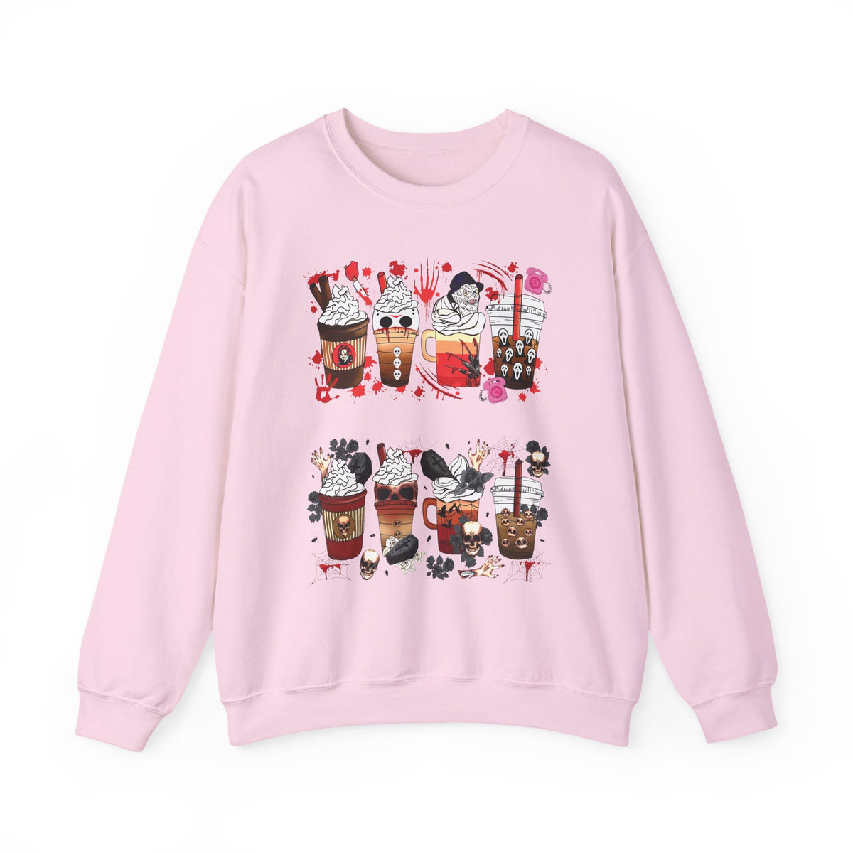 Coffee Drinks Crewneck Sweatshirt — Cute Boba, Latte & Bubble Tea Graphic