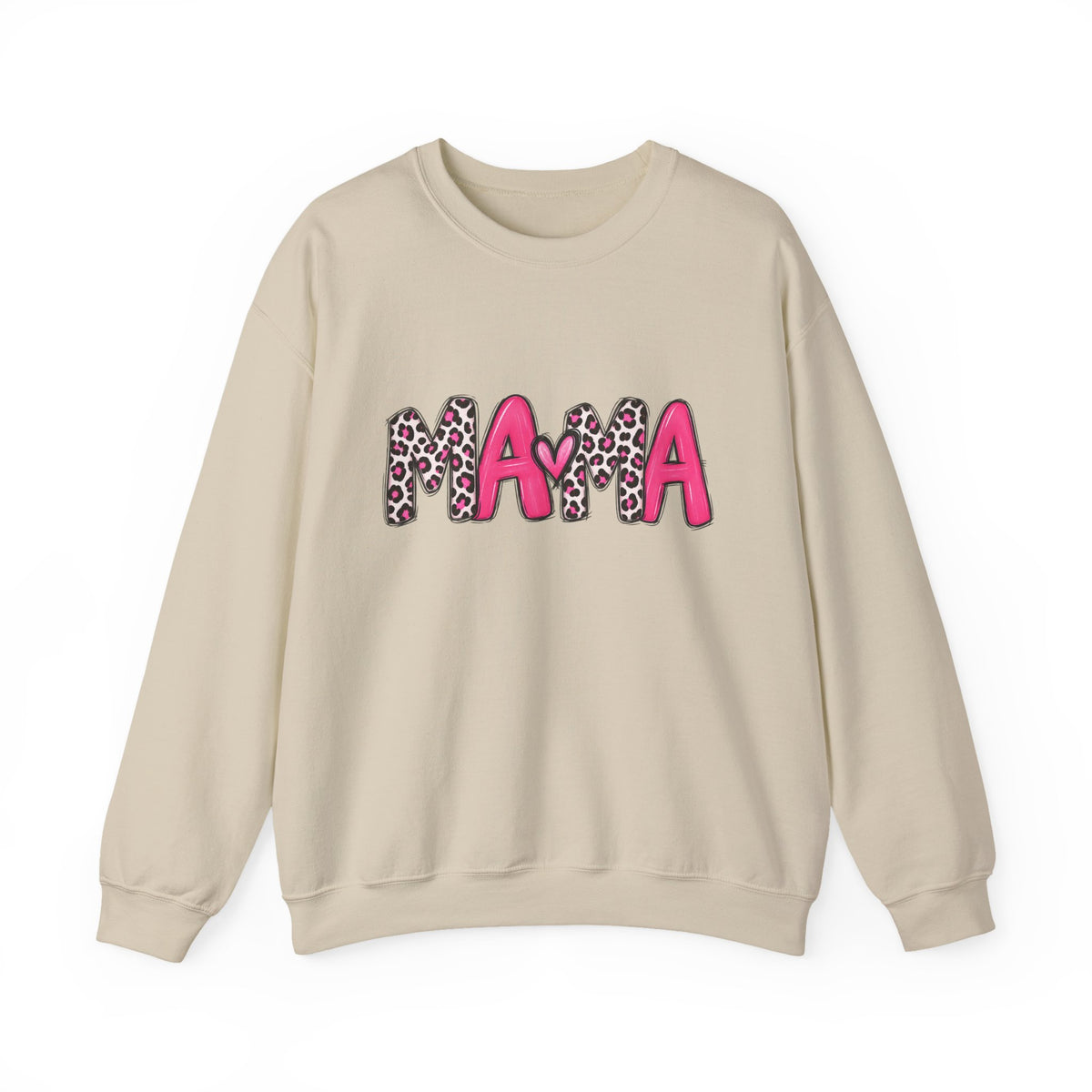 Mama Leopard Print Pink Crewneck Sweatshirt