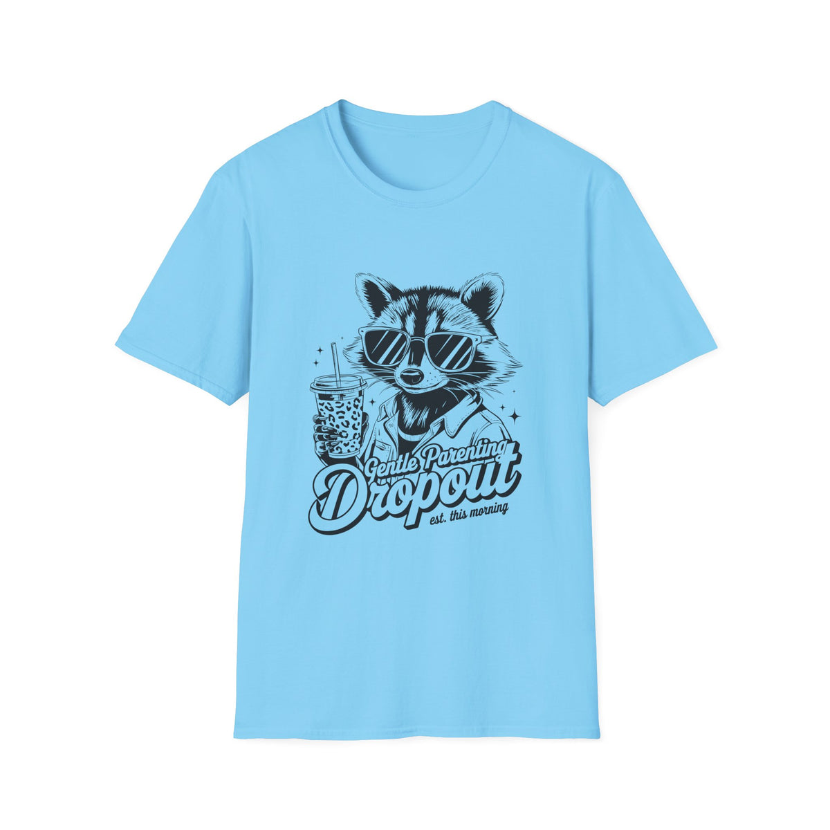 Raccoon with Sunglasses T-Shirt — Cute Retro 'Dropout' Graphic Tee