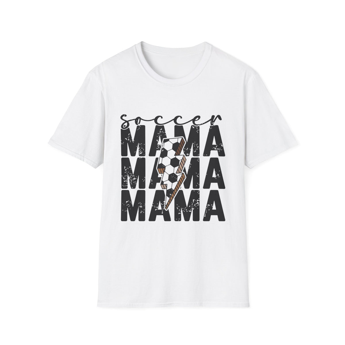 Soccer Mama Graphic Tee — Distressed Soccer Ball Design
