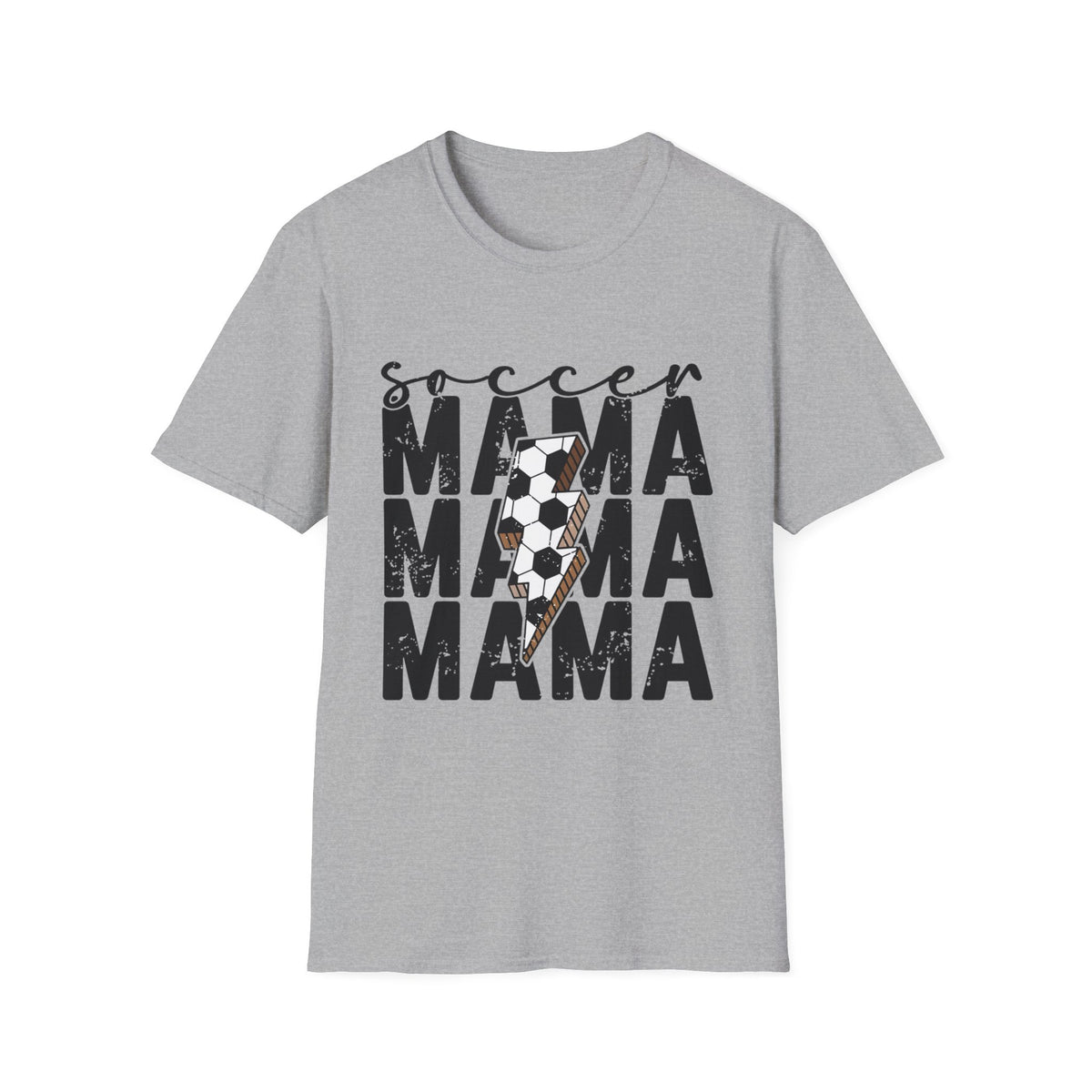 Soccer Mama Graphic Tee — Distressed Soccer Ball Design