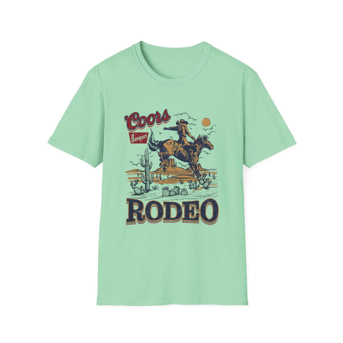Rodeo Rider Graphic T-Shirt — 'Coors Banquet' Western Cowboy Tee