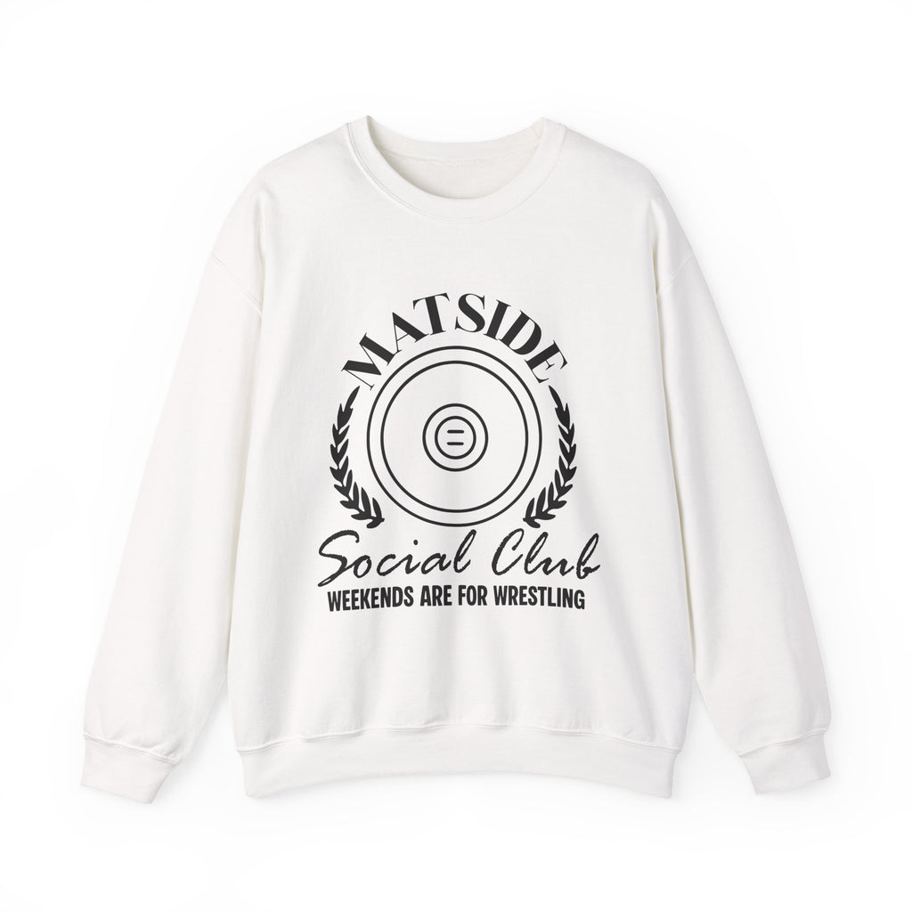 Matside Social Club Crewneck Sweatshirt – "Weekends Are For Wrestling" Vintage Wrestling Logo