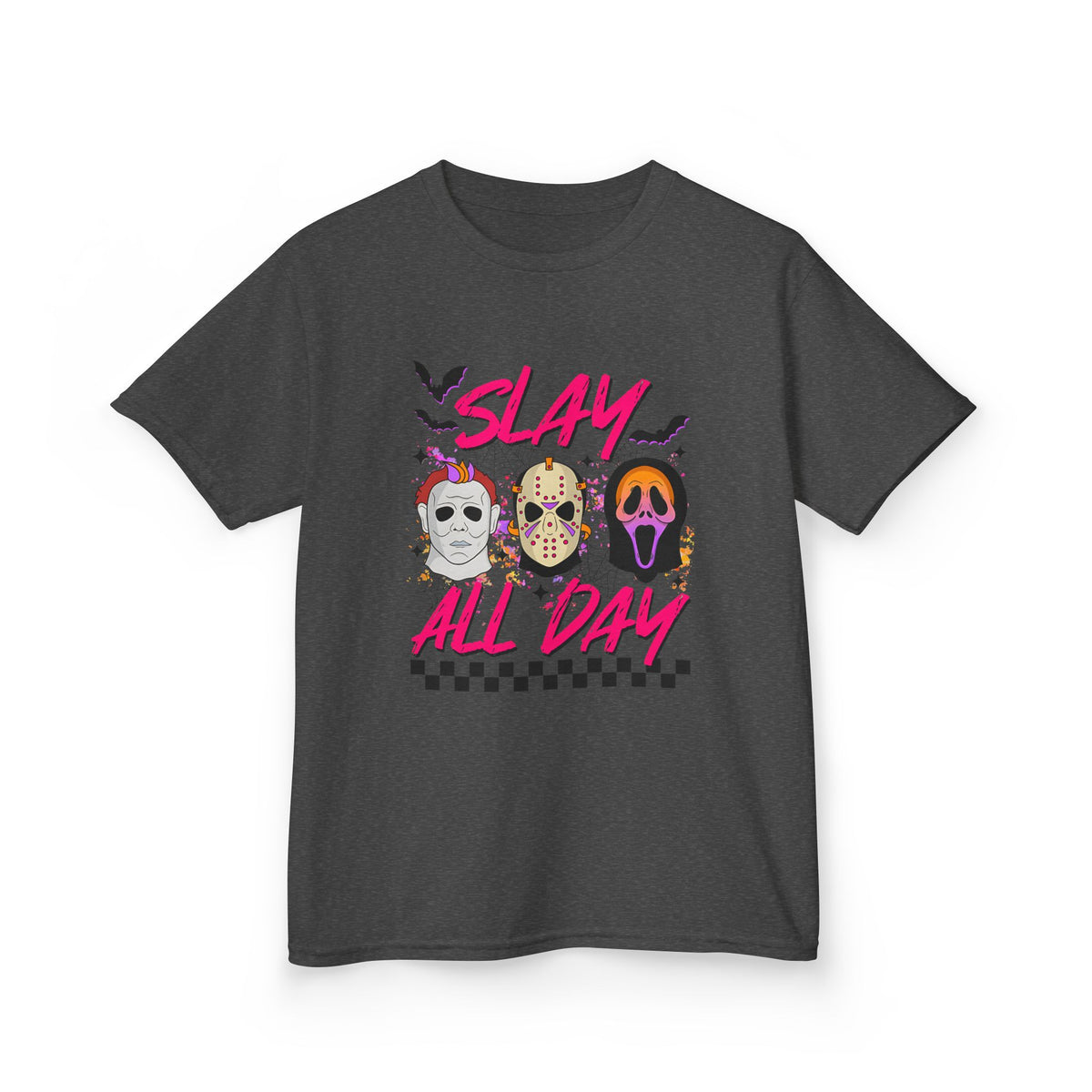 Kids Tee — 'Slay All Day' Halloween Mask Graphic