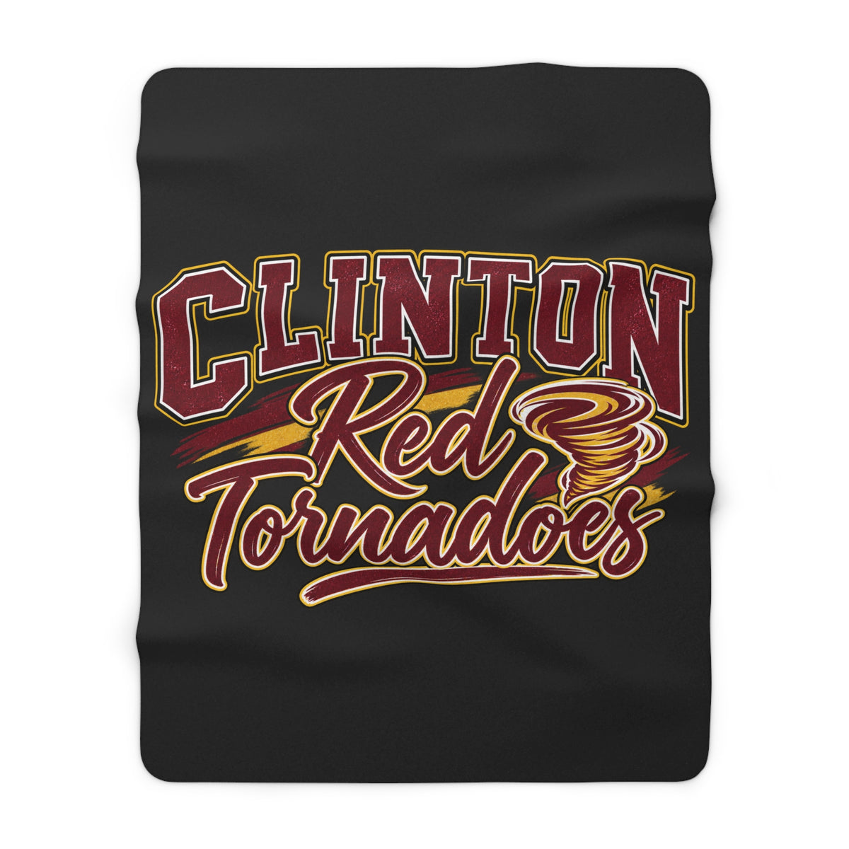 Clinton Red Tornadoes Sherpa Fleece Blanket — Cozy Team Mascot Throw
