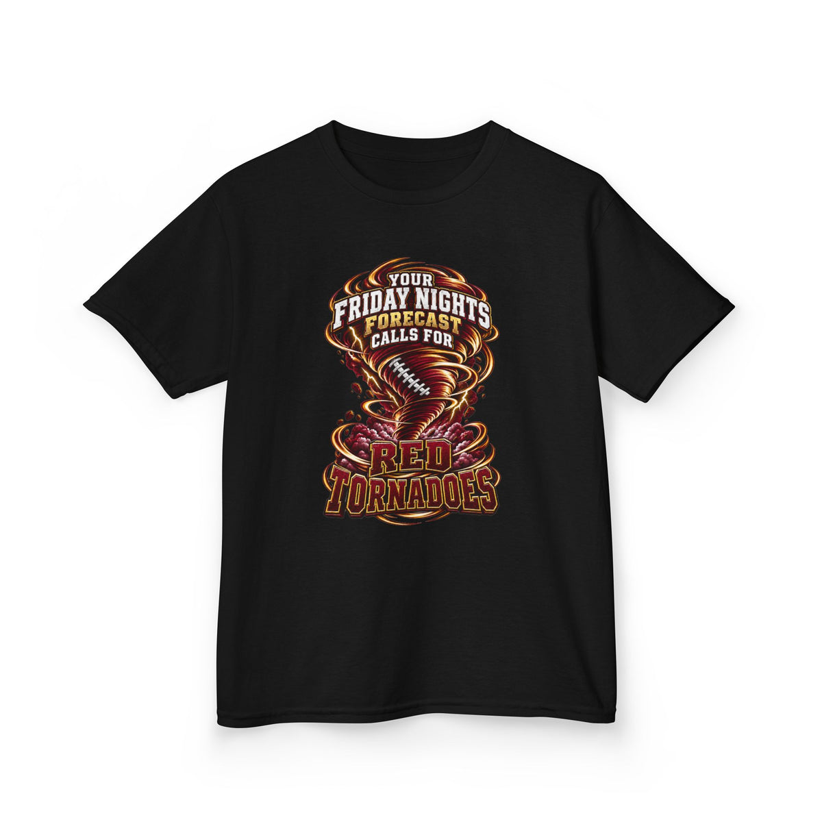 Kids T‑Shirt - "Your Friday Night Forecast Calls for Cheerful Tornados" Graphic Tee
