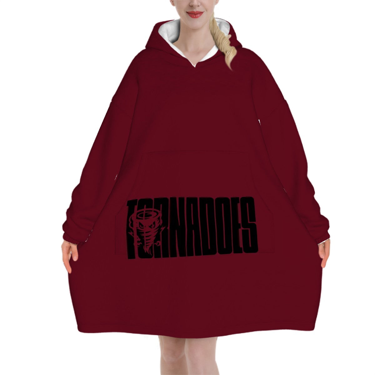 Adult Blanket Hoodie Tornadoes Wrestle