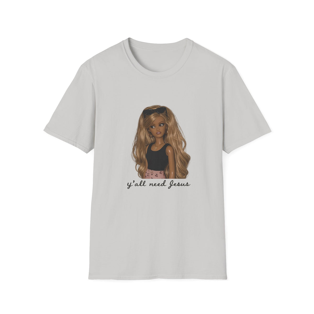 Barbie Doll Graphic Tee — 'y'all need Jesus' Casual Statement Shirt