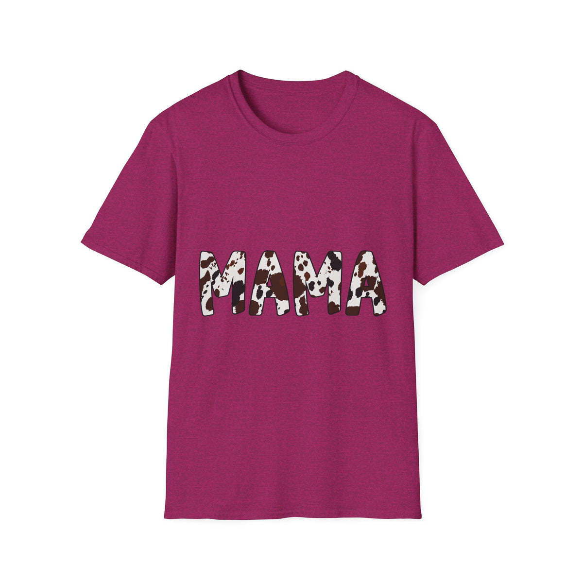 Mama Cow Print T-Shirt — Graphic Mama Tee with Brown Dalmatian Spots
