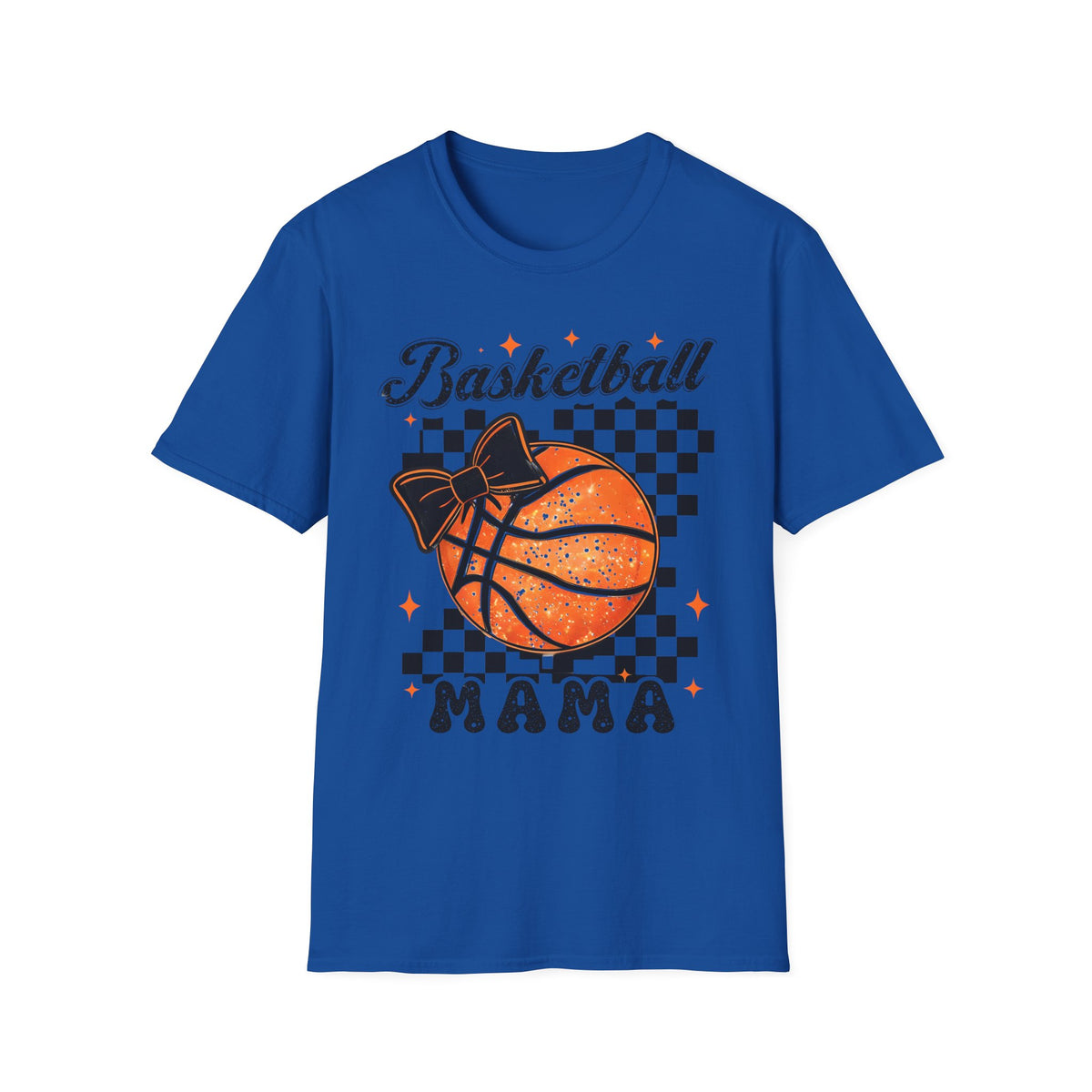 Basketball Mama T-Shirt — Retro Checkered Basketball Design