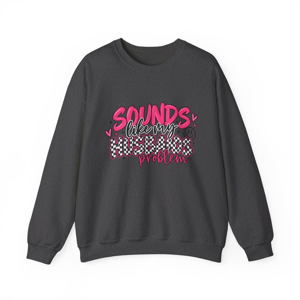 Crewneck Sweatshirt — “Sounds Like My Heartbreak Problem” Pink Leopard Graphic