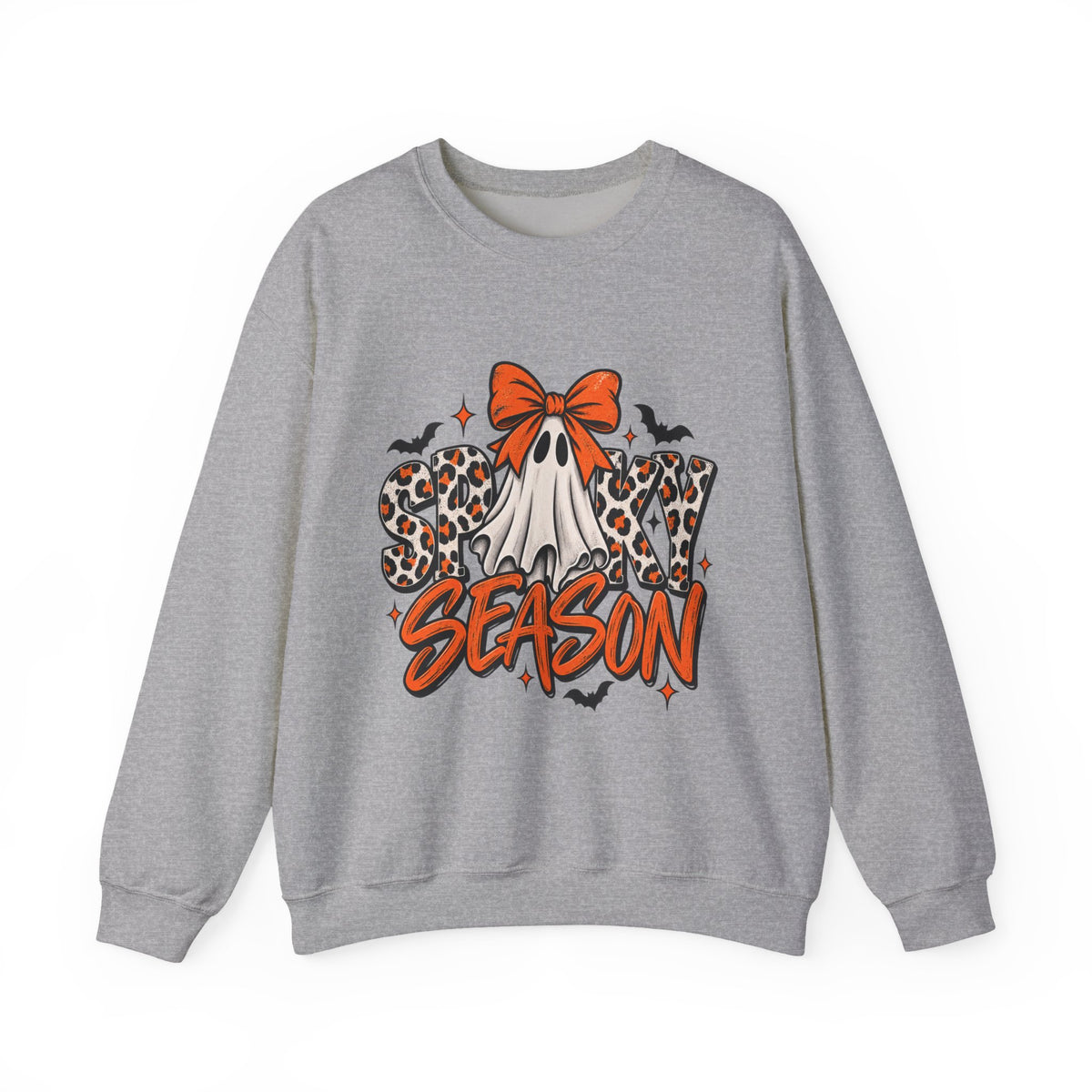 Spooky Season Crewneck Sweatshirt – Leopard Ghost Halloween Pullover