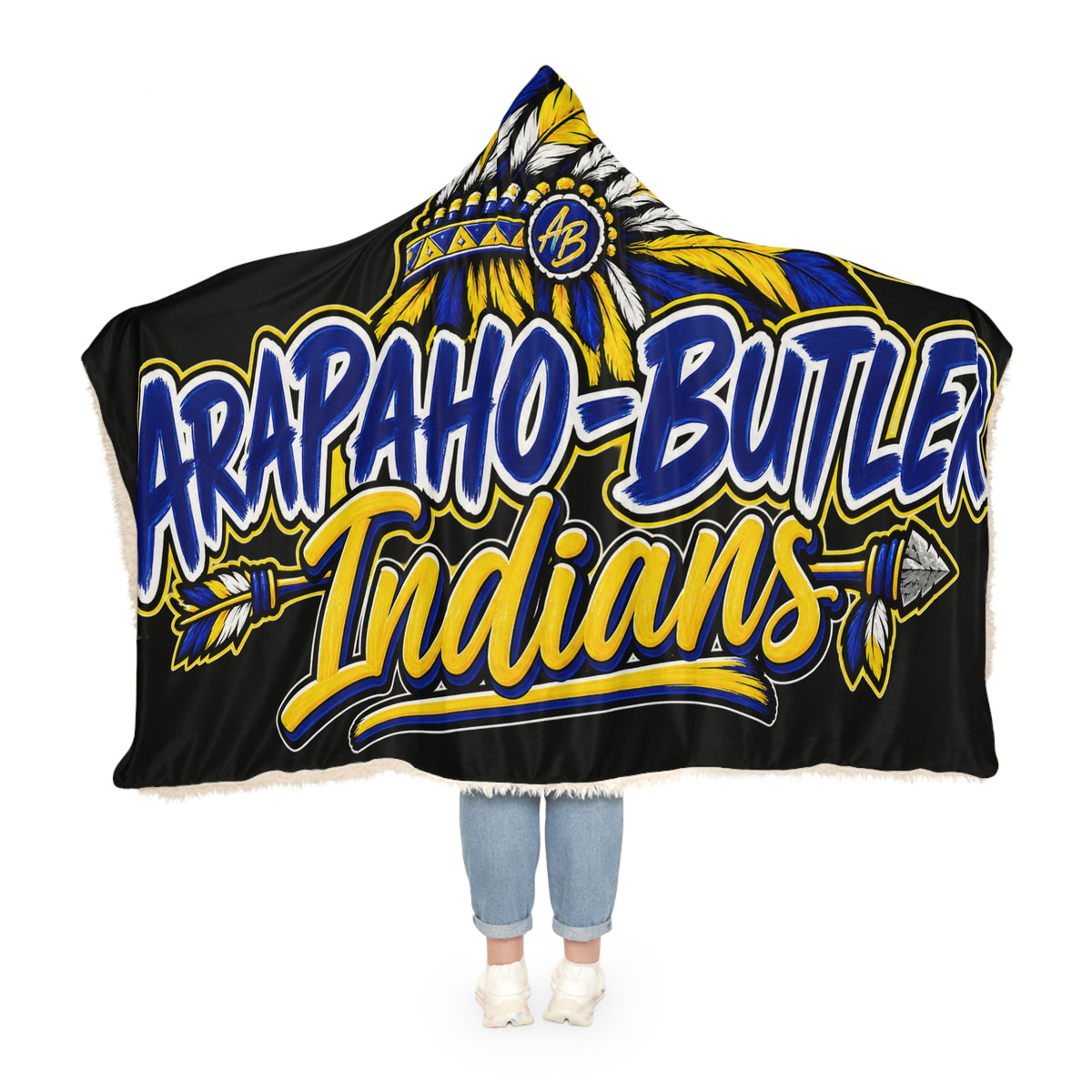 Arapaho-Butler Indians Snuggle Blanket - Team Logo Hooded Throw
