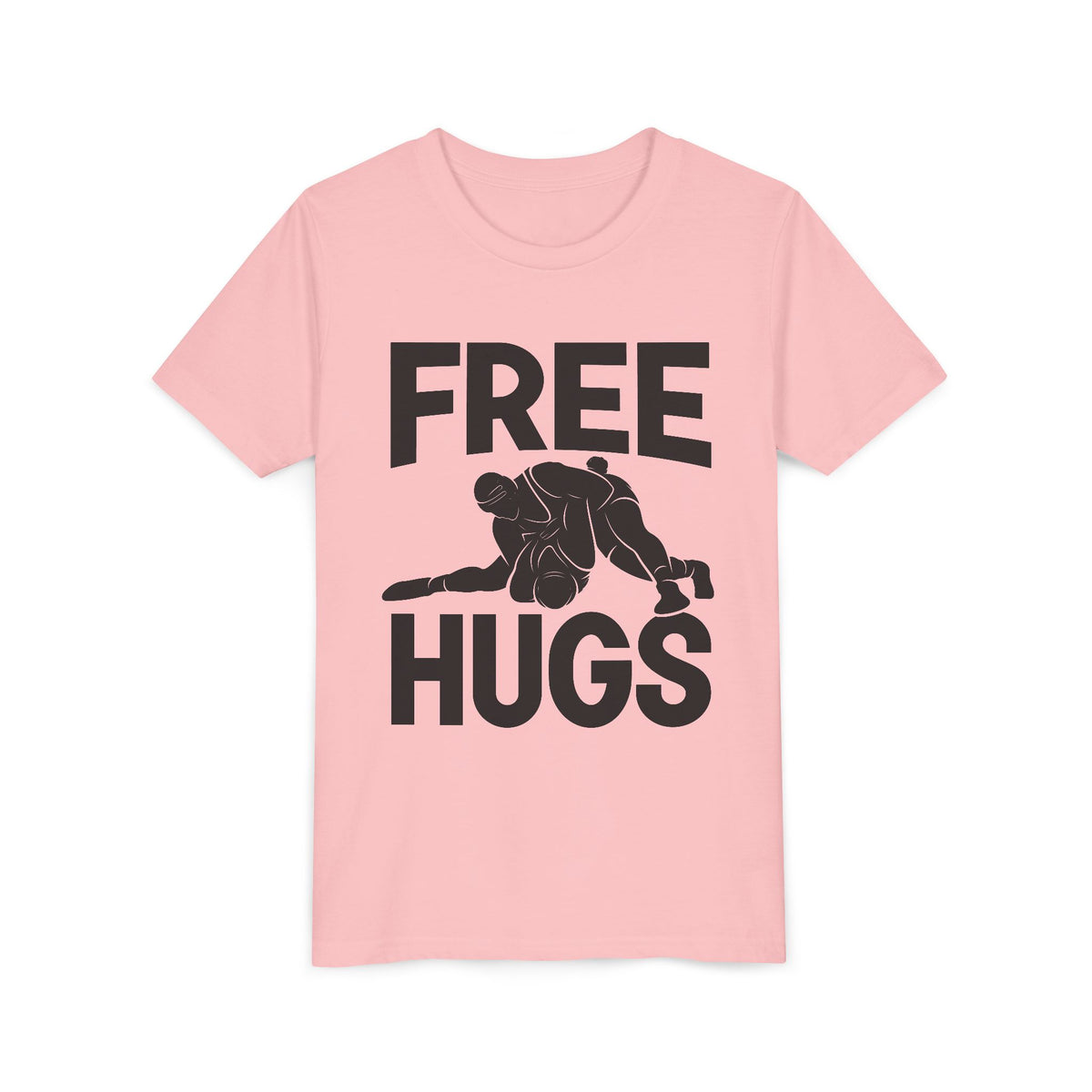 Free Hugs Youth Tee — Funny Wrestling Graphic Shirt for Kids