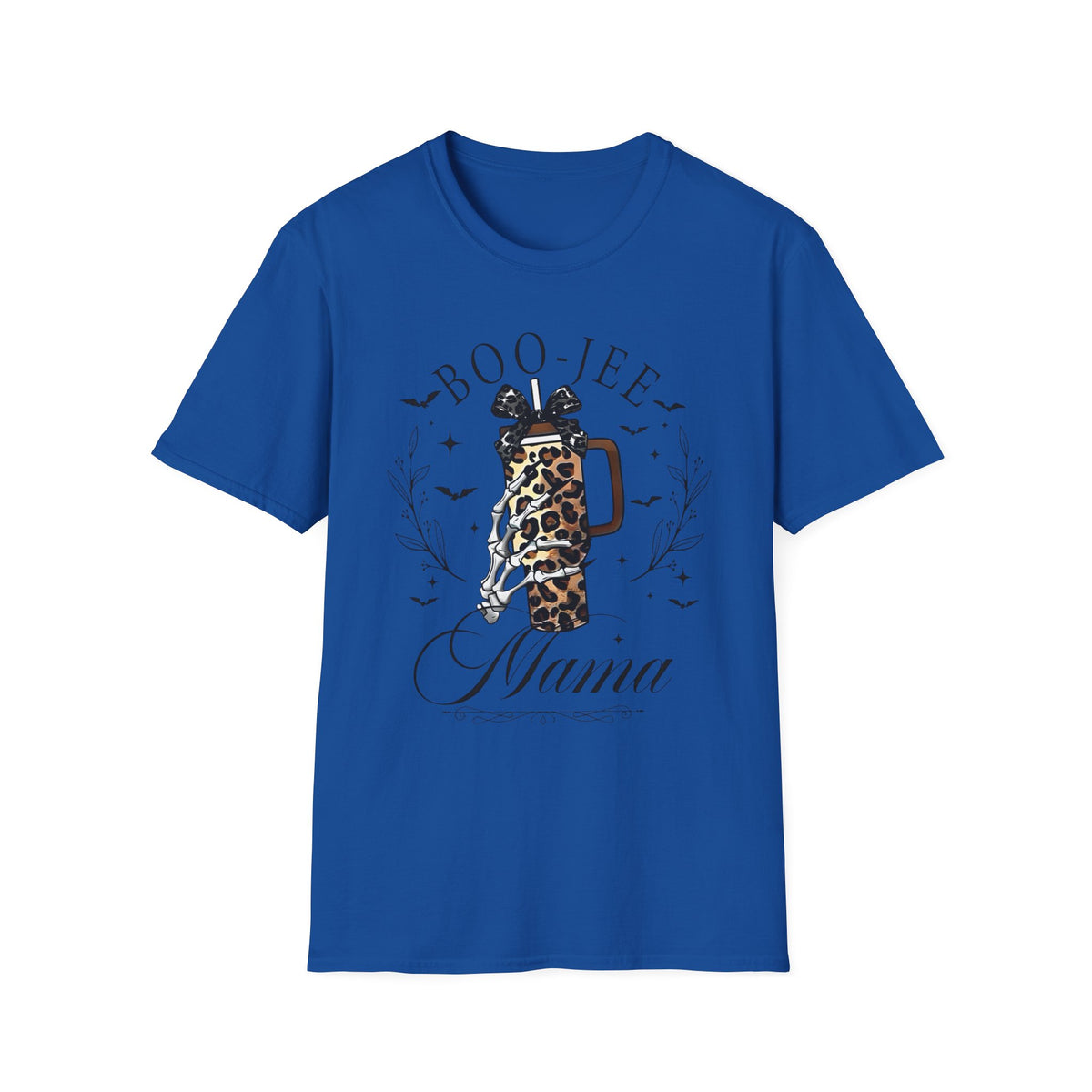 Boo-Jee Mama T-Shirt — Leopard Print Coffee Tumbler Halloween Tee