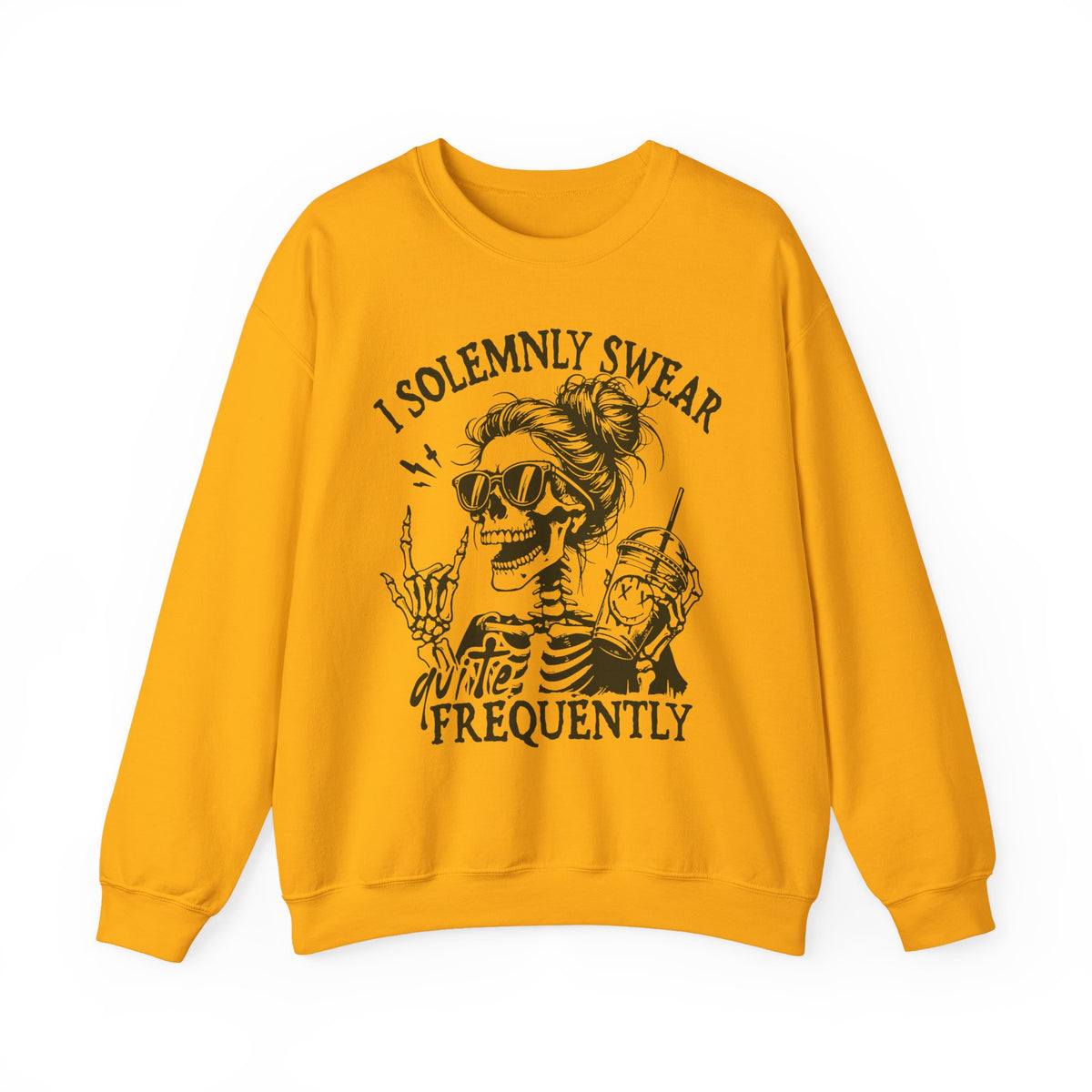 Sweatshirt — "I Solemnly Swear Frequently" Skeleton Graphic Crewneck