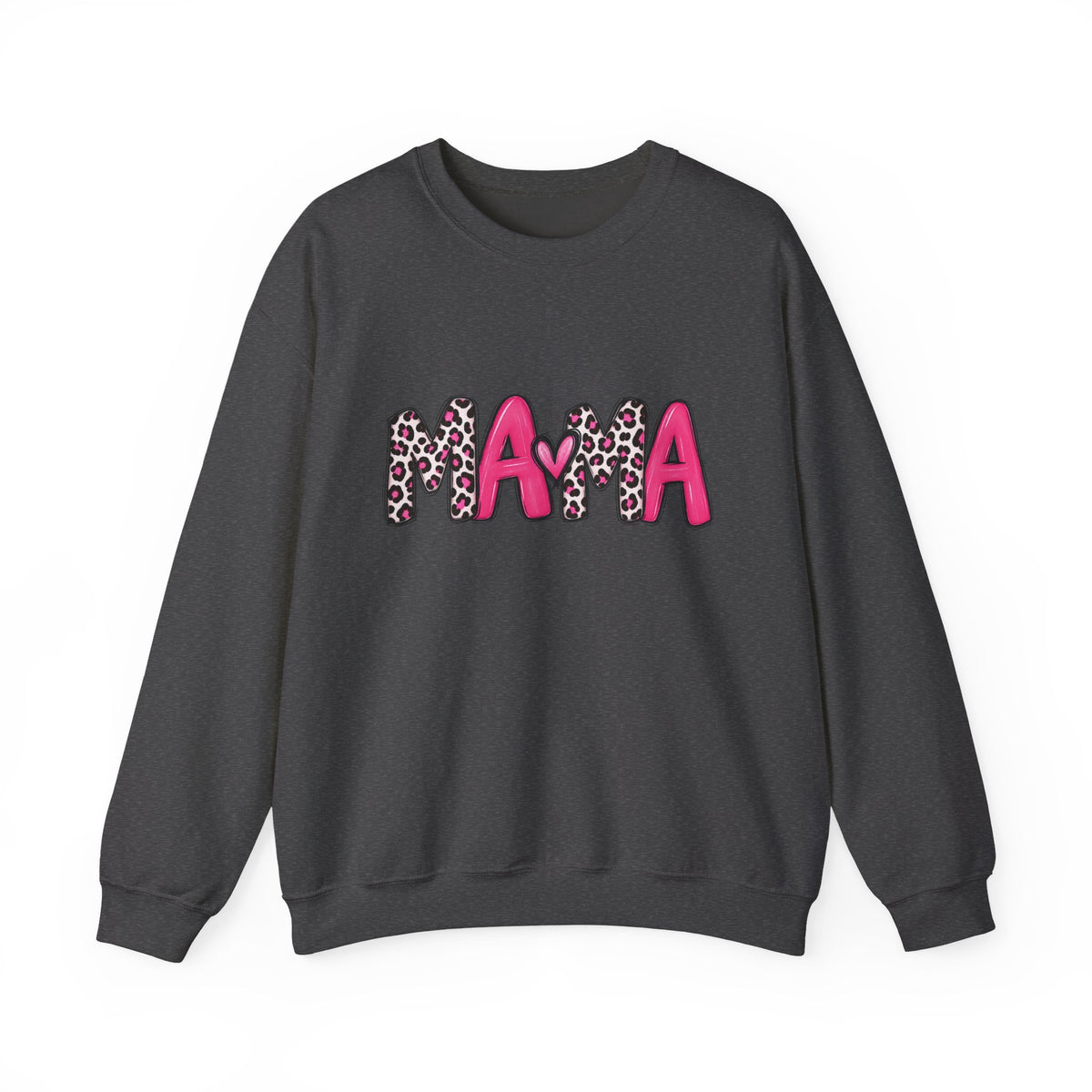 Mama Leopard Print Pink Crewneck Sweatshirt