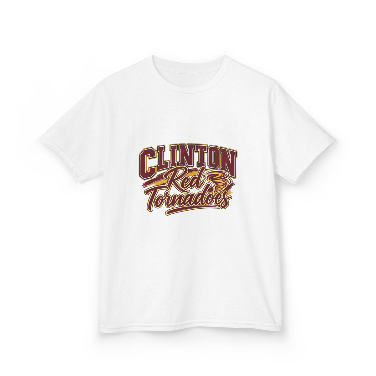 Clinton Red Tornadoes Kids Tee — Youth School Spirit Shirt