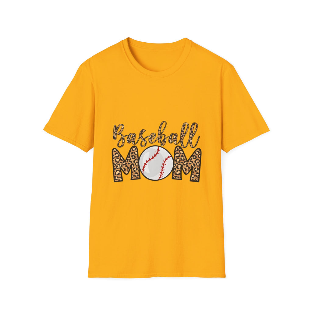 Baseball Mom Leopard Print T-Shirt — Baseball Mom Tee with Baseball Graphic
