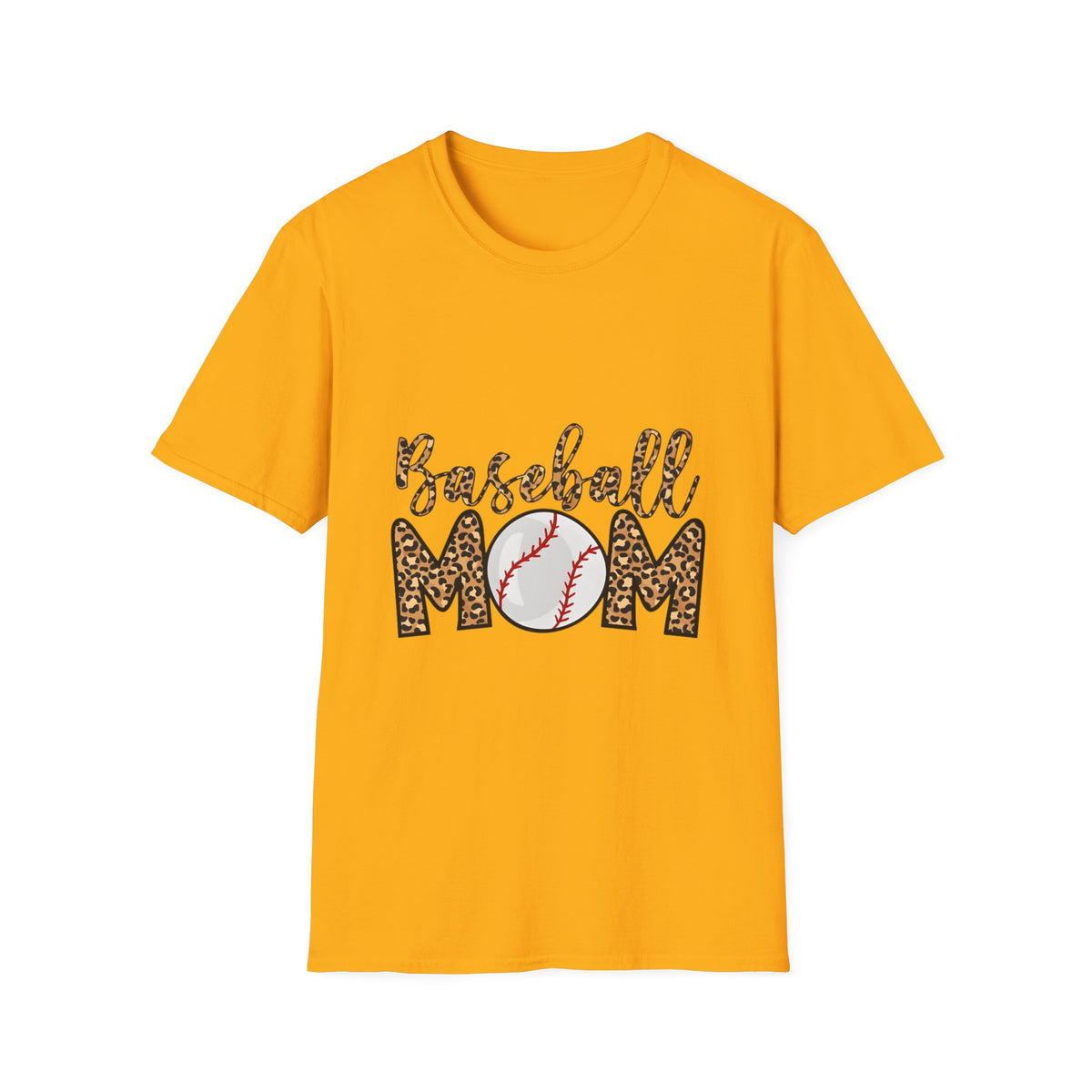 Baseball Mom Leopard Print T-Shirt — Baseball Mom Tee with Baseball Graphic