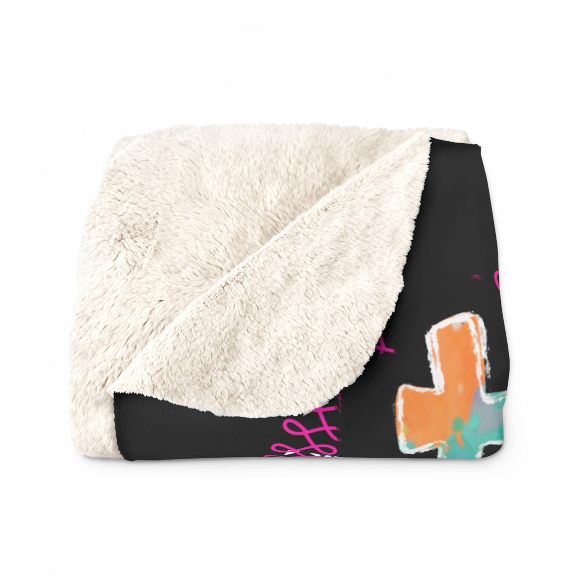 Tornadoes Sherpa Blanket — Colorful Retro Storm Graphic Throw