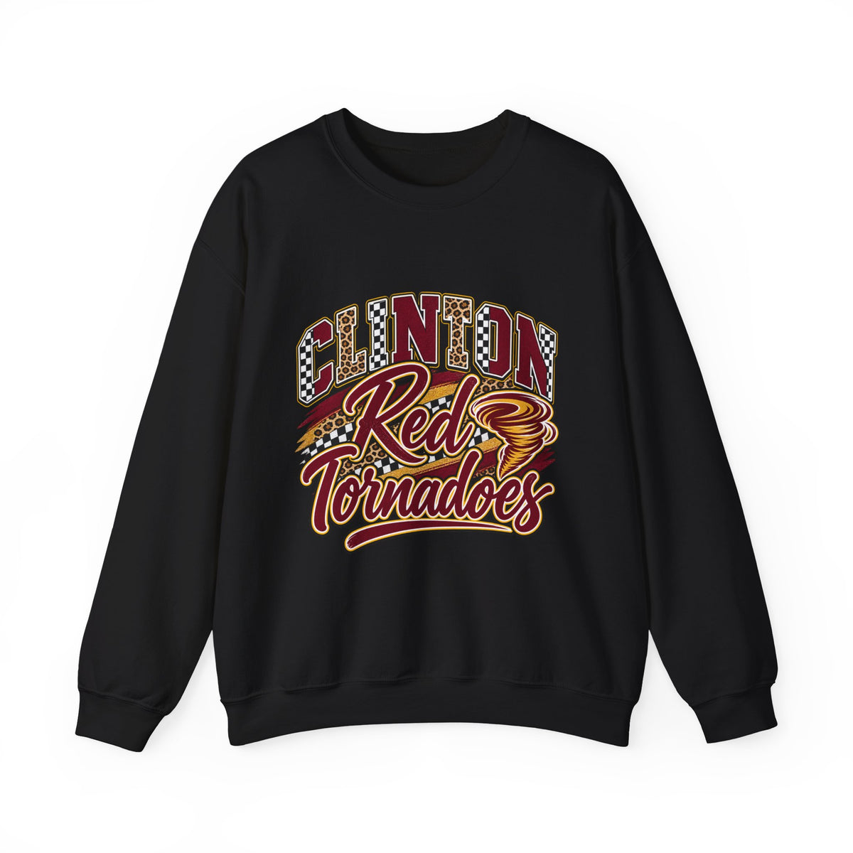 Clinton Red Tornadoes Crewneck Sweatshirt – Retro School Sports Logo