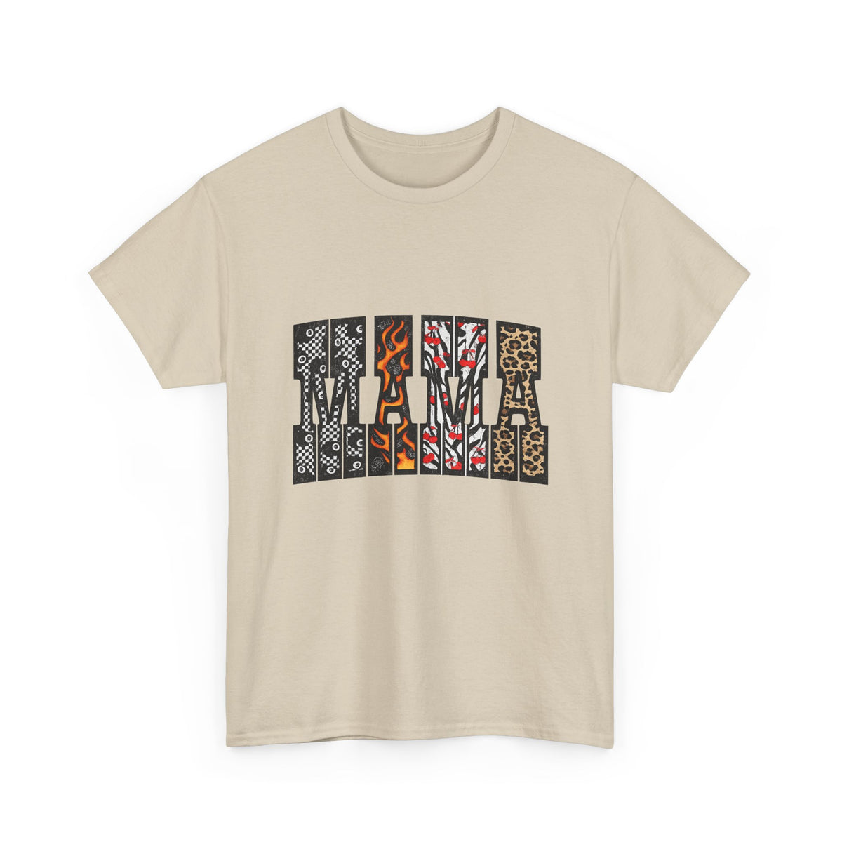 Mama Leopard & Tiger Print Tee — Bold Animal Pattern Mother's Day Shirt