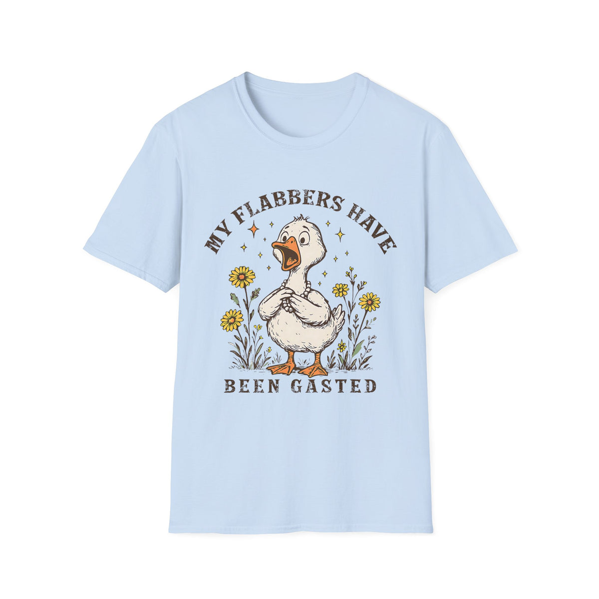 Graphic T-Shirt — "My Flabbers Have Been Gasted" Cute Duck Illustration