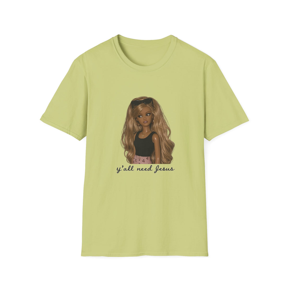 Barbie Doll Graphic Tee — 'y'all need Jesus' Casual Statement Shirt