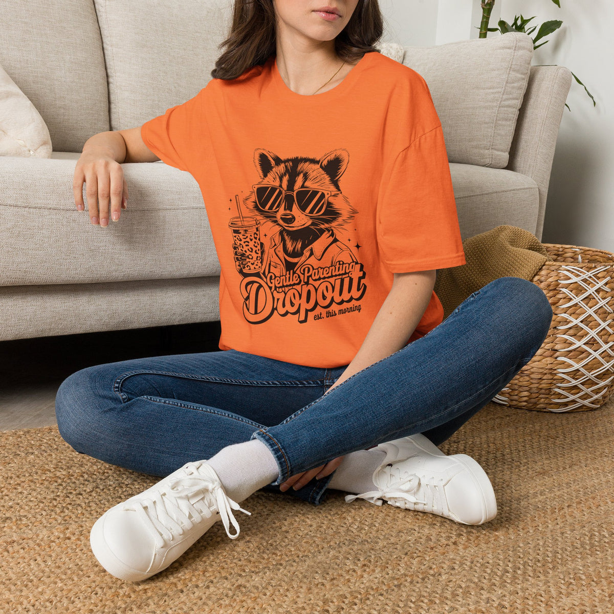Raccoon with Sunglasses T-Shirt — Cute Retro 'Dropout' Graphic Tee
