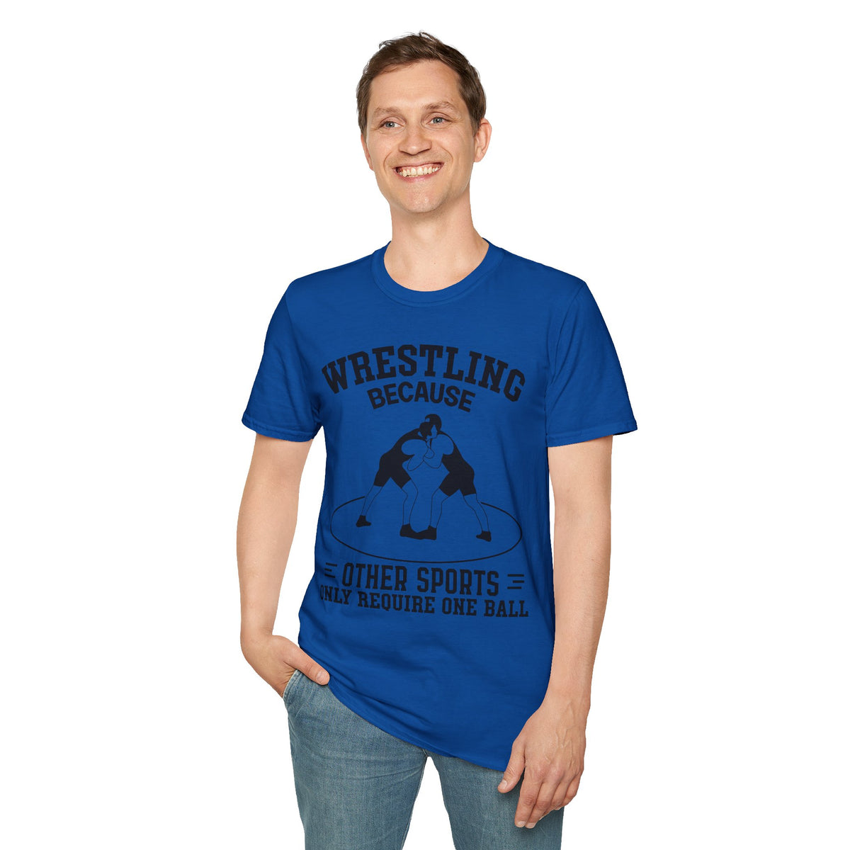 Wrestling Because T-Shirt — Funny Wrestling Quote Tee for Athletes & Fans