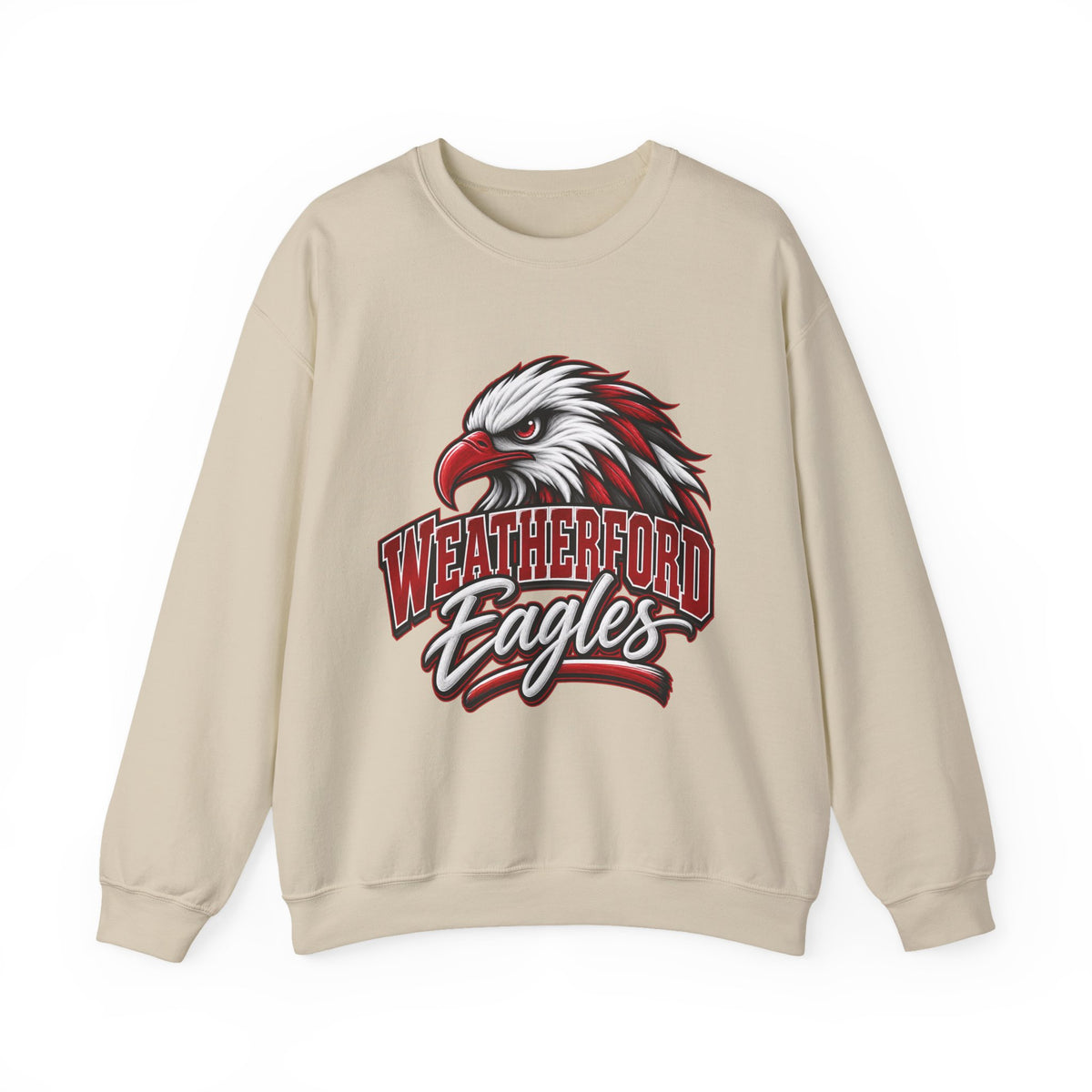 Weatherford Eagles Crewneck Sweatshirt — School Mascot Eagle Logo Pullover