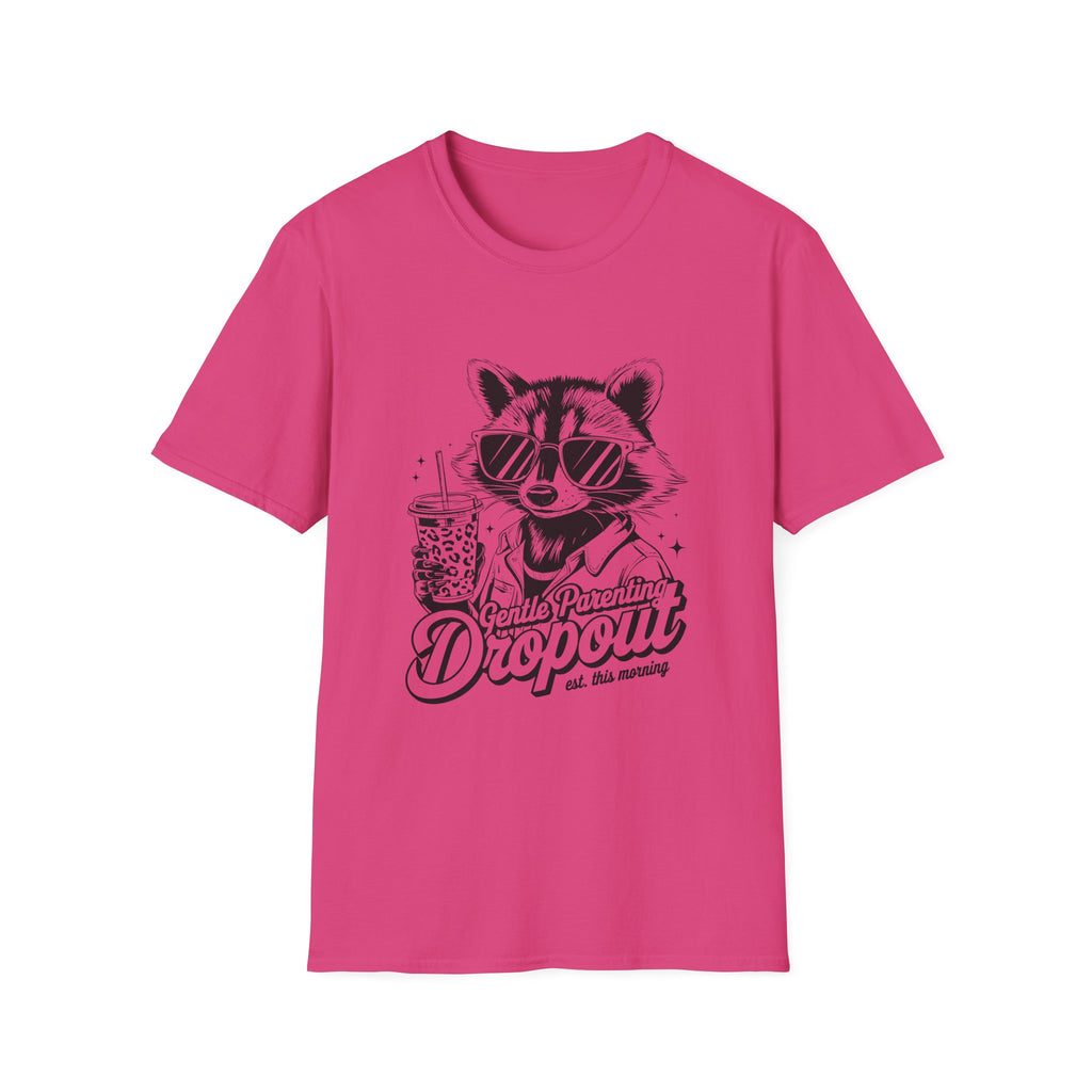 Raccoon with Sunglasses T-Shirt — Cute Retro 'Dropout' Graphic Tee