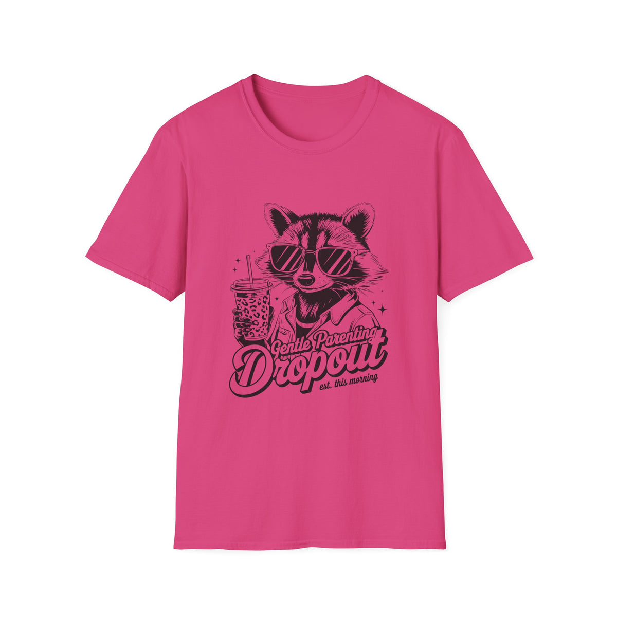 Raccoon with Sunglasses T-Shirt — Cute Retro 'Dropout' Graphic Tee