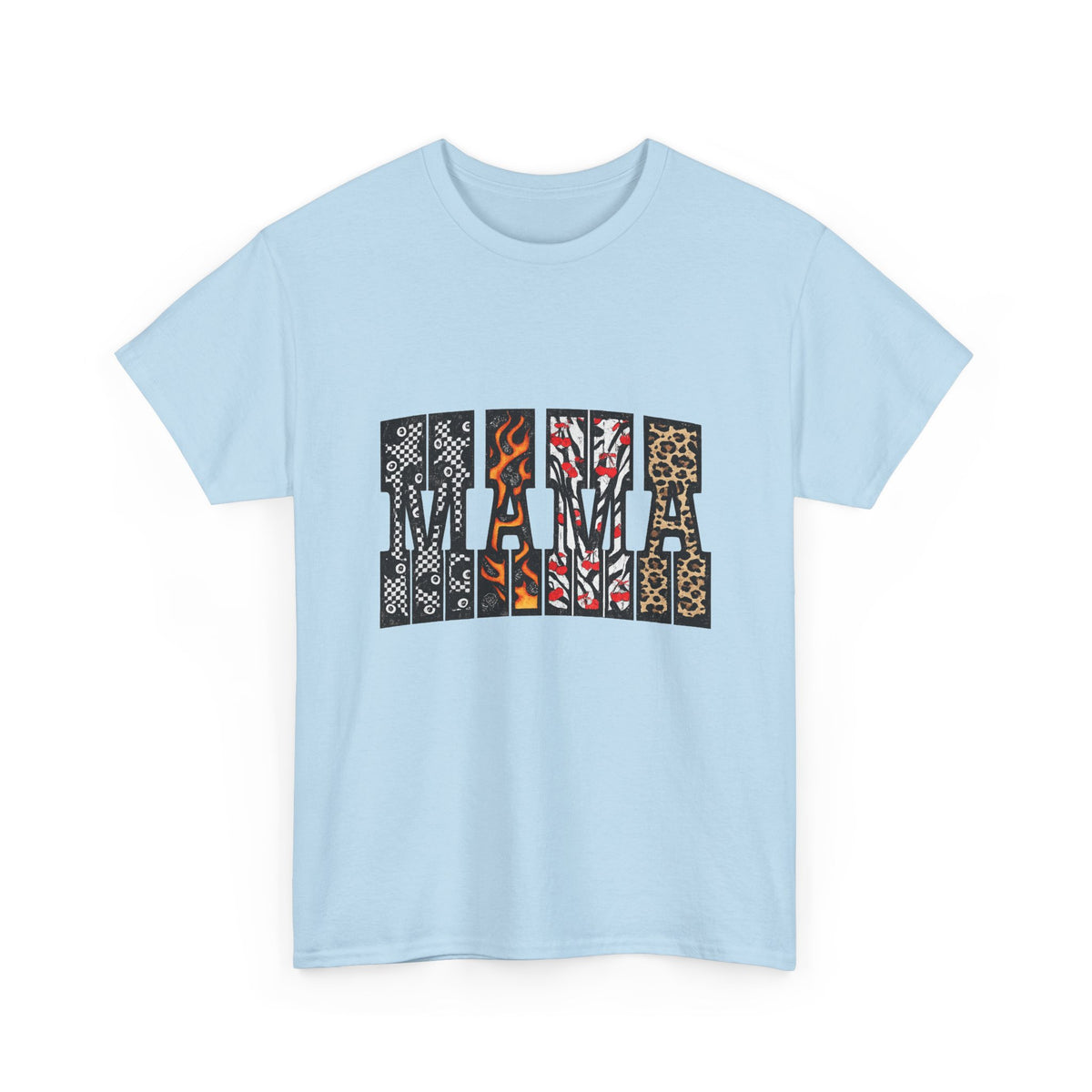 Mama Leopard & Tiger Print Tee — Bold Animal Pattern Mother's Day Shirt