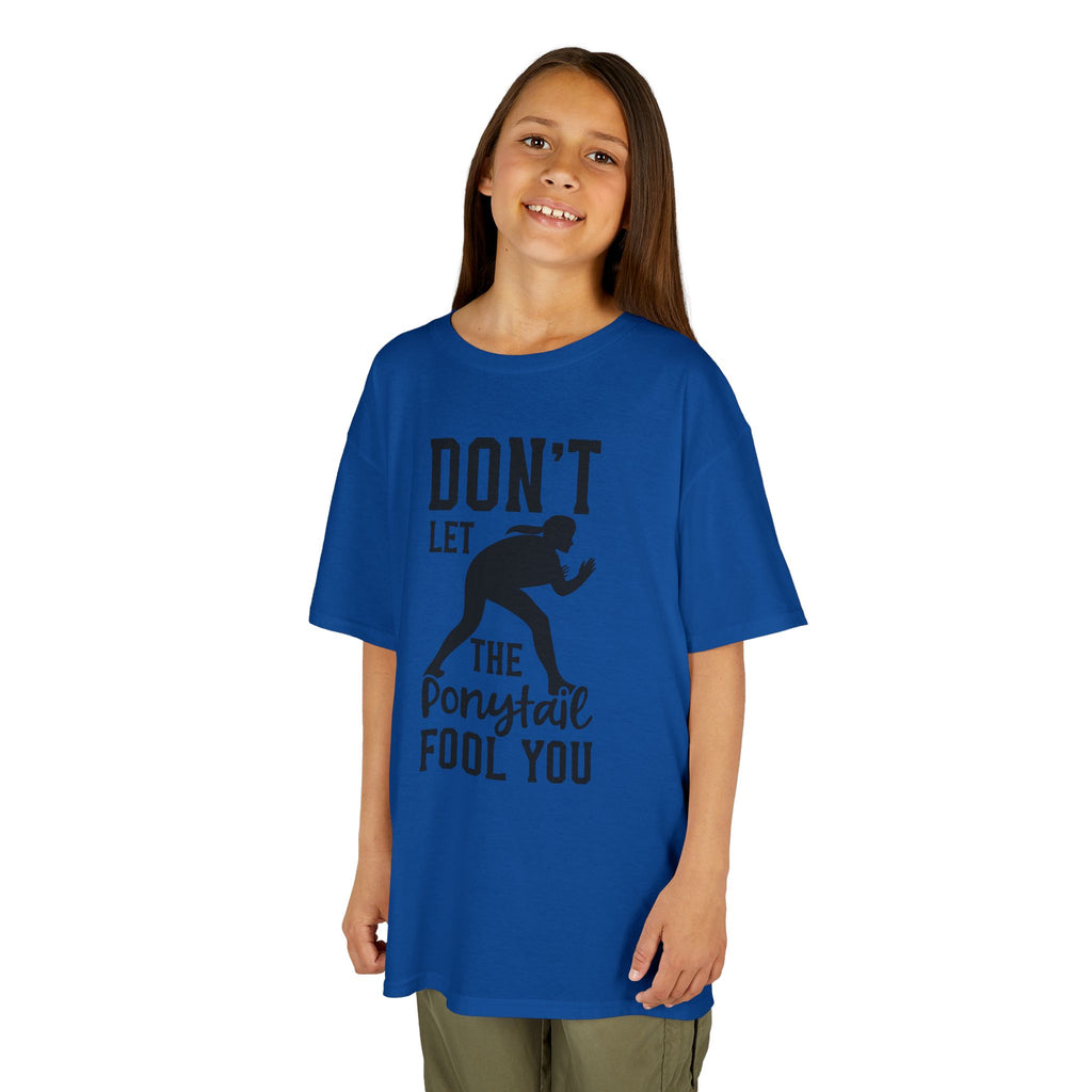 Kids Tee — "Don't Let the Ponytail Fool You"