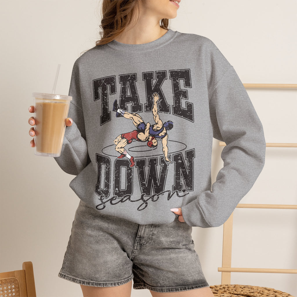 Take Down Season Wrestling Crewneck Sweatshirt