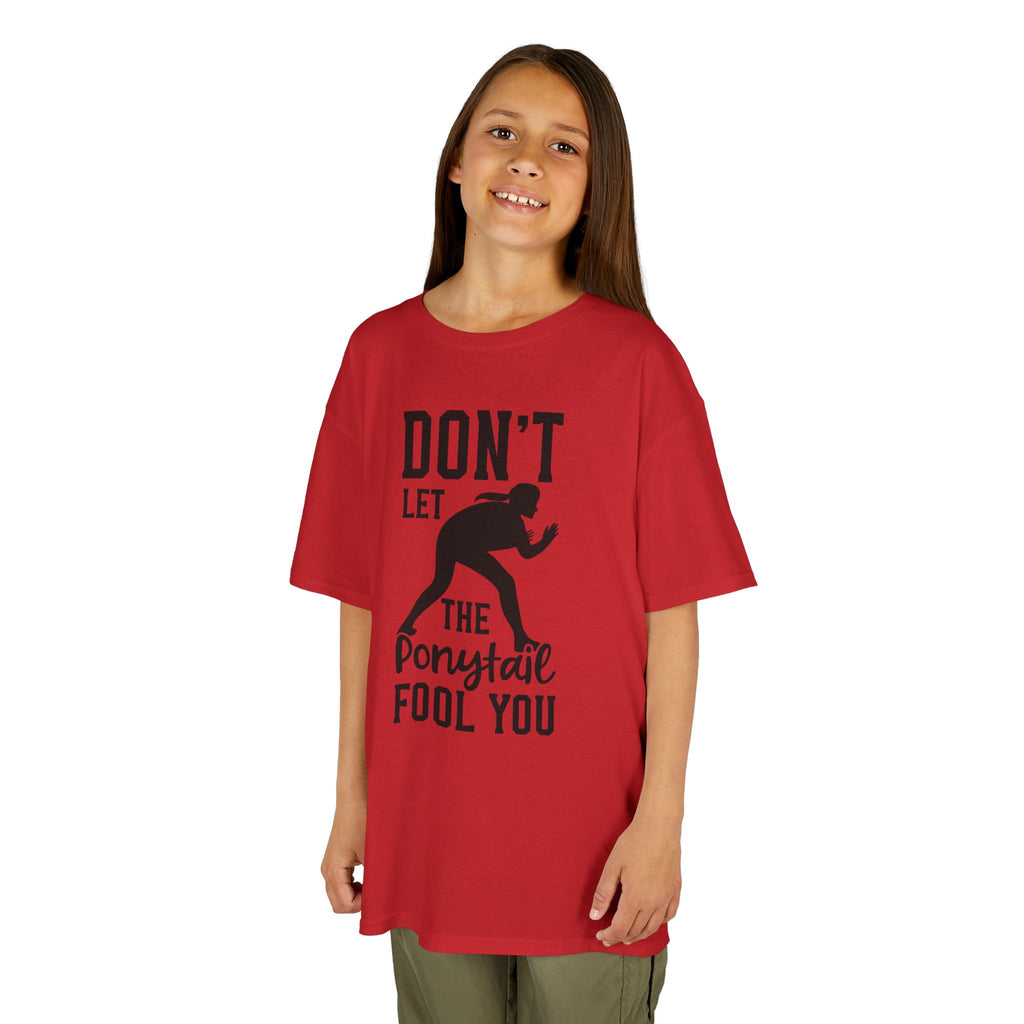 Kids Tee — "Don't Let the Ponytail Fool You"