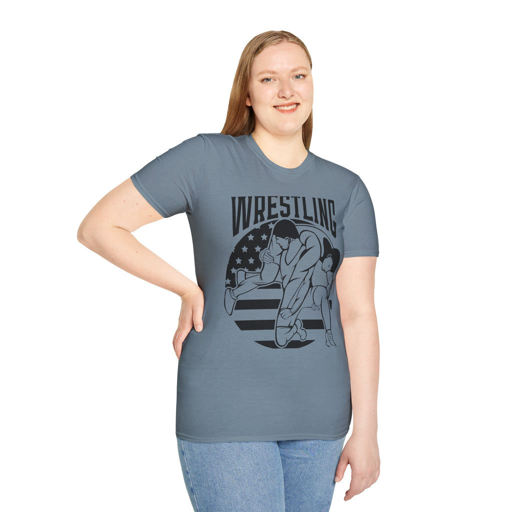 Wrestling T-Shirt — USA Flag Grapplers Graphic Tee