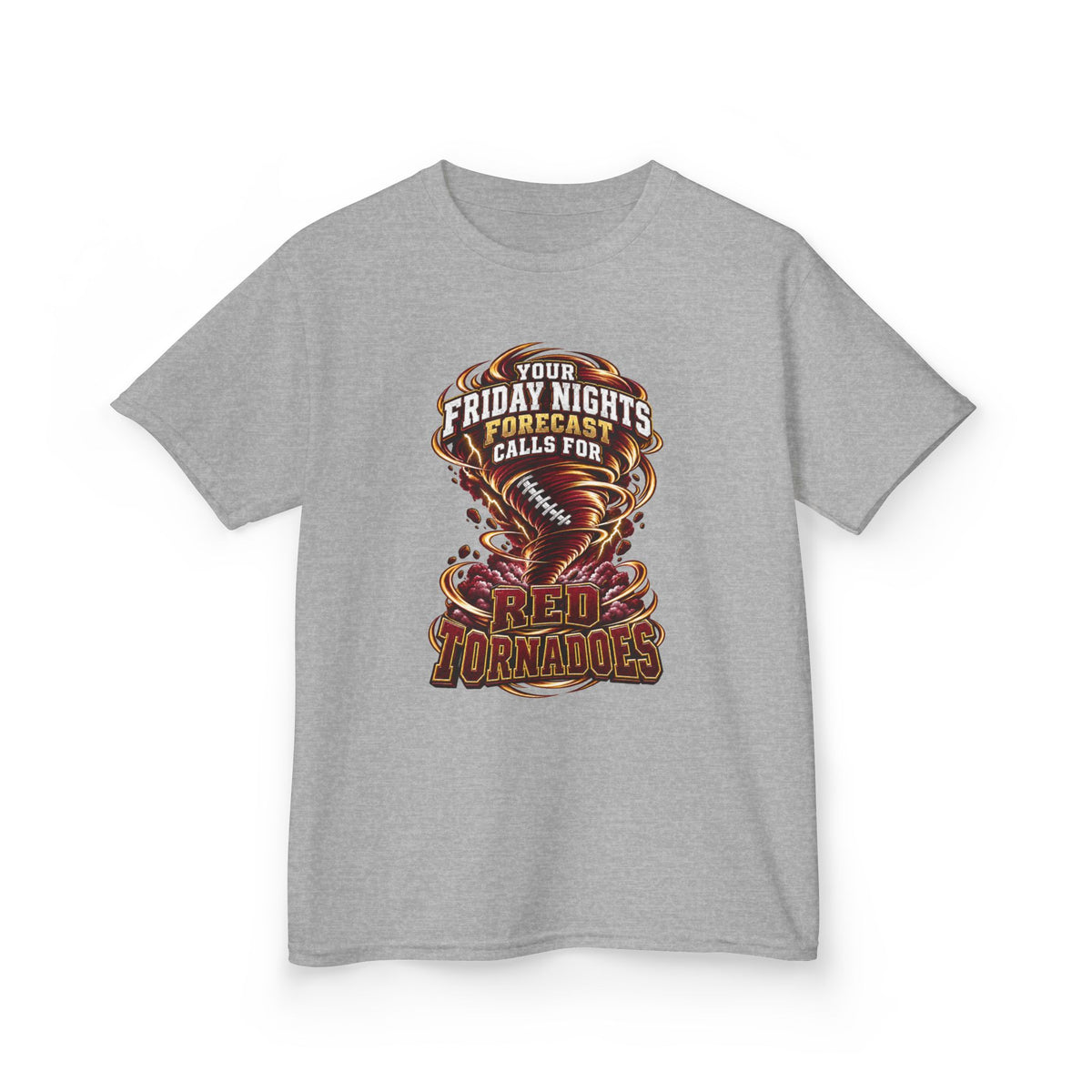 Kids T‑Shirt - "Your Friday Night Forecast Calls for Cheerful Tornados" Graphic Tee