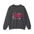 Teacher Heart Design Sweatshirt — Cute Pink Apple & School Supplies Crewneck
